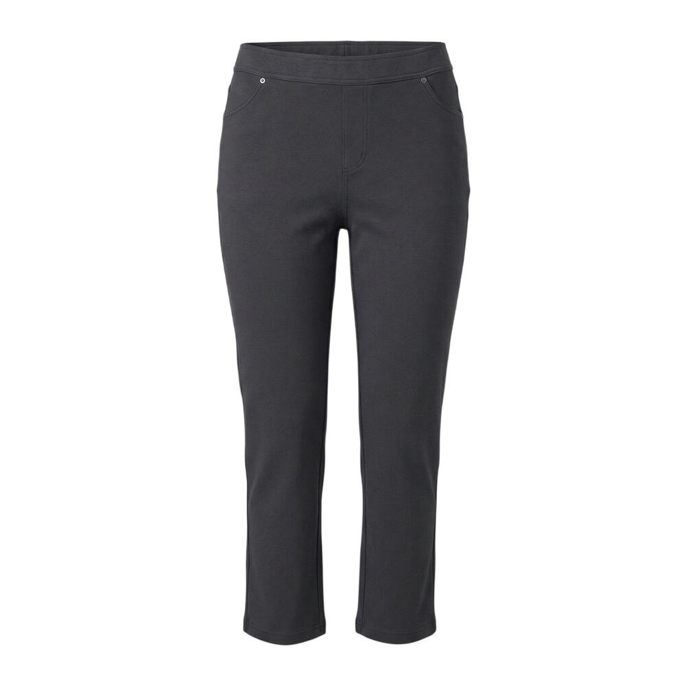 Susan Graver Womens 1XP Brushed Liquid Knit Pull On Career Staple Crop Pants